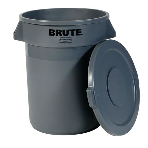 rubbermaid commercial products brute  gal grey  trash   lid   home depot