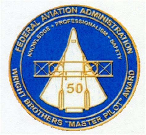 faa wright brothers master pilot award embroided patch pilot