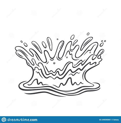 drops  splashes  water stock vector illustration  drawing