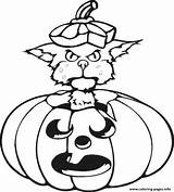 Halloween Coloring Cat Pumpkin Pages Printable Cats Line Drawings Drawing Pumpkins Color Clip Clipart Kids Cliparts Print Source Coloriage Playing sketch template