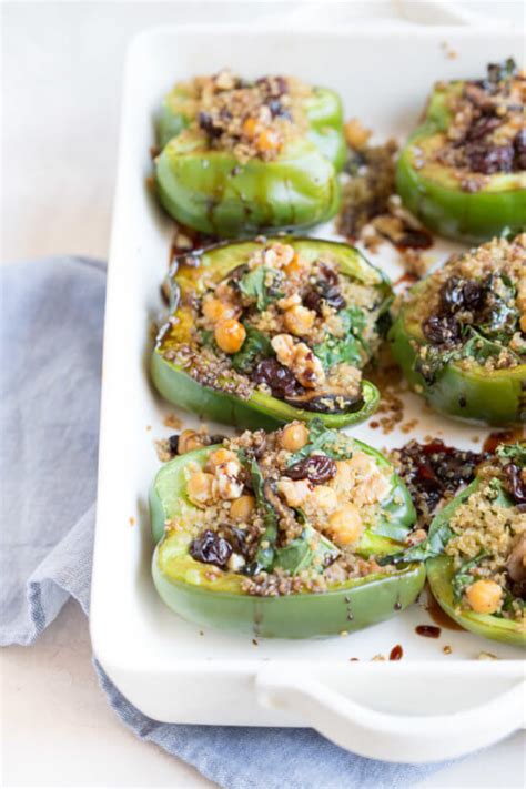 vegetarian quinoa stuffed peppers healthy vegetarian meal or side dish
