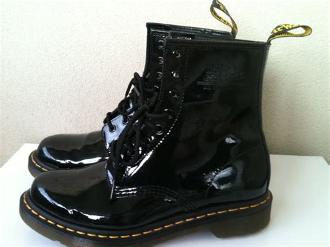 martens black patent leather laceup boots uk  au  ebay