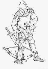 Warriors Guerreros Guerrero Ballesta Medievales Crossbow Caballeros sketch template