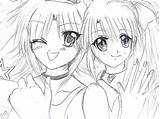Anime Drawings Drawing Coloring Pages Sisters Deviantart Draw Manga Choose Board Easy sketch template