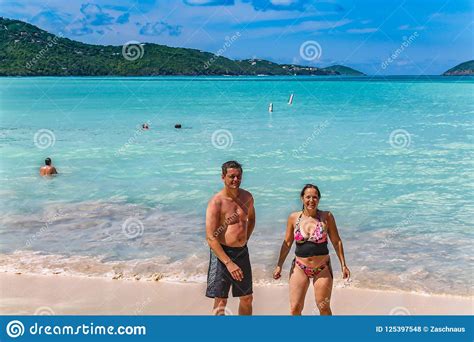 The Beach In Magens Bay On St Thomas Us Virgin Island Stock