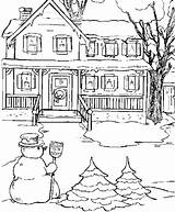 Coloring Snow House Pages Christmas Winter Printable Kids State Kidsdrawing Getcolorings Color Sheets Printables Choose Board sketch template