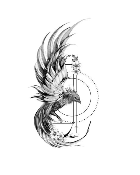 flying phoenix tattoos sketch design  meanings sketch
