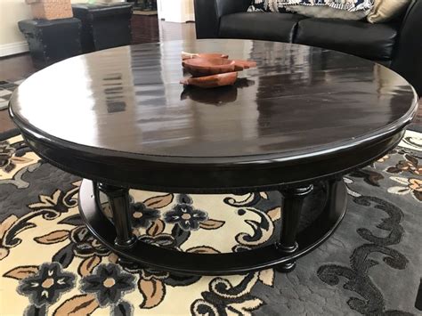 black lacquer wooden coffee table