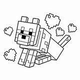 Minecraft Coloring Pages Printable Wolf Steve Dragon Villager Alex Toddlers sketch template