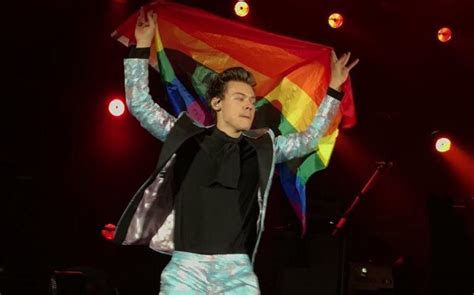 18 03 15 Harry Styles Holding Up Rainbow Flag Qnews