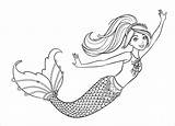Barbie Coloring Mermaid Pages Beautiful Coloringbay sketch template
