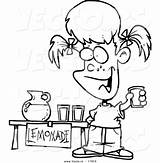 Lemonade Selling Outlined Toonaday Vecto Rs sketch template