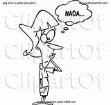 Thinking Nothing Woman Clipart Forgetful Illustration Toonaday Royalty Lineart Vector 2021 sketch template