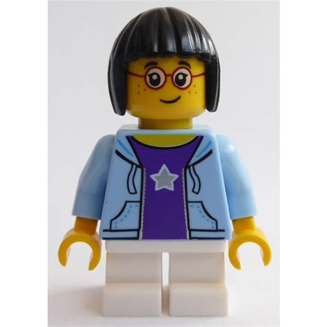 lego girl  bright light blue jacket minifigure inventory brick owl