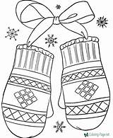 Winter Coloring Pages Mittens sketch template