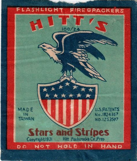 patriotic firecracker label  firecracker stripes vintage labels