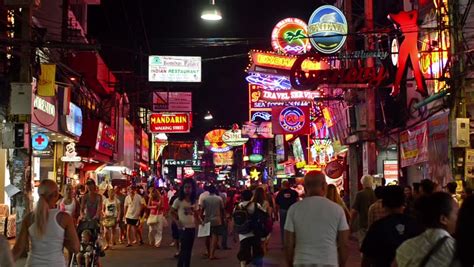 Pattaya Thailand February 20 Nightlife On Walking Street On