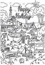 Kleurplaat Campamento Vacaciones Vakantie Malvorlage Kleurplaten Dibujo Campeggio Vacanza Campingurlaub Landen Zomer Printen Herunterladen Große Abbildung Downloaden Uitprinten sketch template