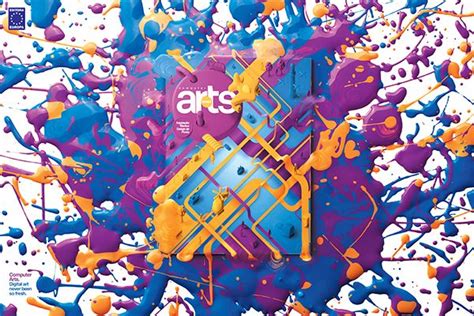 advertisement  arts magazine  colorful paint splatters
