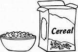 Cereal Coloring Pages Box Breakfast Template sketch template