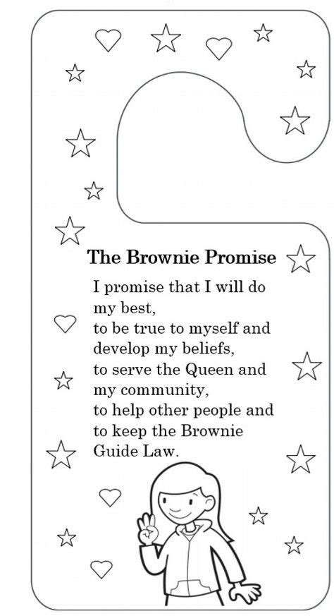 brownie promise uk door hanger  colour  cut  girl scout