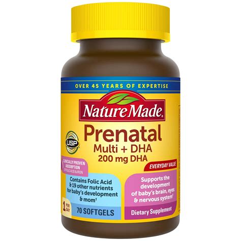 nature  prenatal multi dha  softgels prenatal vitamins minerals clinically proven