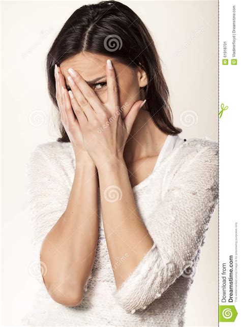 Embarrassed Girl Stock Image Image Of Portrait Happy 61918701