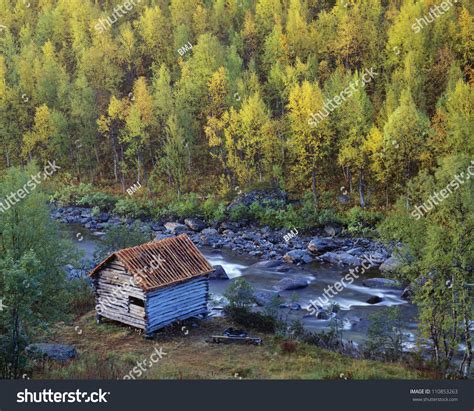 log cabin  river forest stock photo royalty   shutterstock
