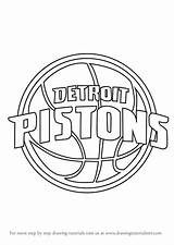 Pistons Detroit Logo Draw Nba Drawing Piston Step Tutorials Learn Getdrawings Drawingtutorials101 sketch template