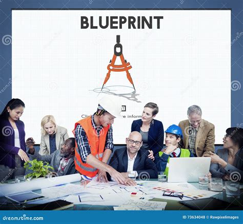 blueprint architect dimensions project drafting concept stock photo