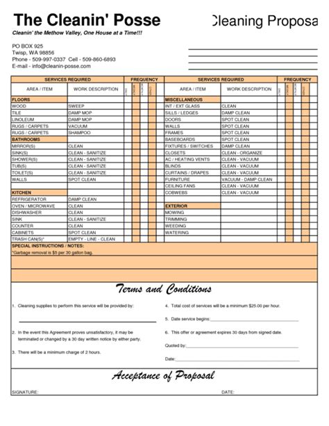 house cleaning service invoice spreadsheet templates  busines