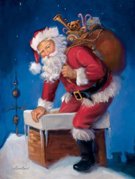 Santa Going Down Chimney Wallpapers Santa Claus Pictures Santa Art