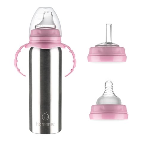 lil hammy    stainless steel sippy cup  oz pink hamarue