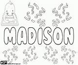 Madison Name Coloring Unisex sketch template