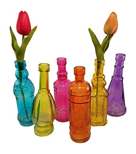 Evergreen Decorate Your Garden Colorful Glass Bottles Set Of 4 Enilme
