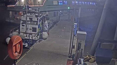 cctv footage shows party boat crashing into pontoon on thames metro video