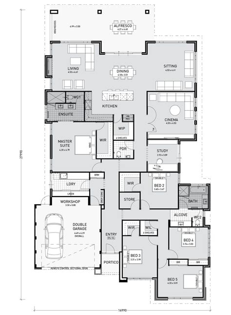 modern  bedroom house plans single story  lamanoguiada