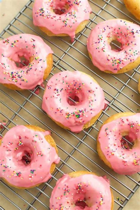 Baked Vanilla Donuts With Raspberry Glaze My Recipe Magic