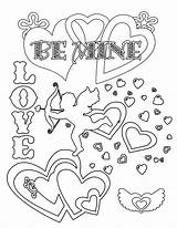 Valentines Cards Printable Color Coloring Pages Kids sketch template