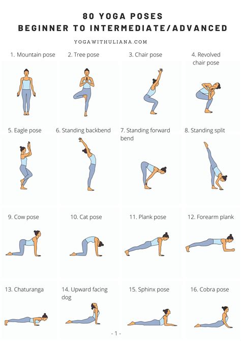 80 Yoga Poses For Beginner To Intermediate Advanced Yoga With Uliana