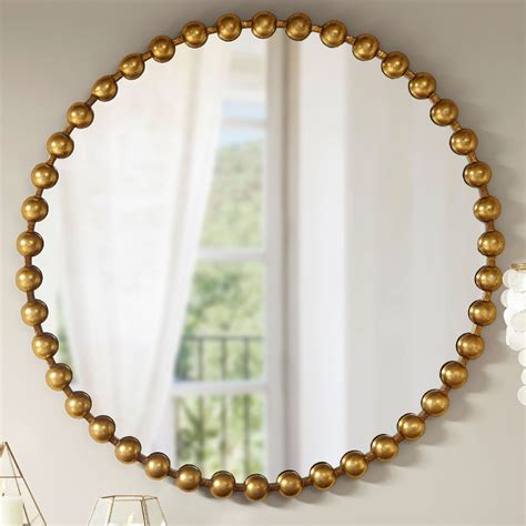 marlowe metallic beaded large  wall mirror