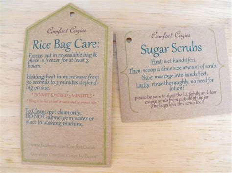 rice bag  sugar scrub labels diy heating pad diy hand warmers
