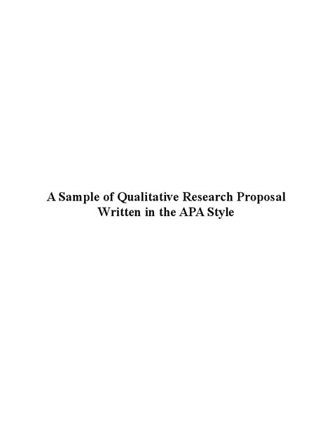 sample  qualitative research proposal written