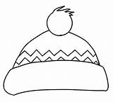 Hat Coloring Pages Cold Winter Outline Sunhat Template sketch template