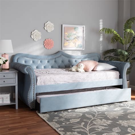 abbie velvet crystal tufted twin size sofa daybed bed frame  pull  trundle ebay