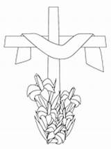 Cross Easter Coloring Clipart Lily Pages Christian Draped Clip Printable Sheet Lilies Print Size Colouring Cliparts Clipground Color Parenting Leehansen sketch template