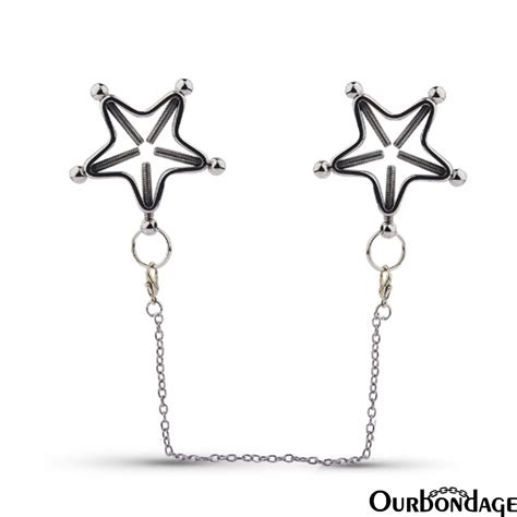 ourbondage stainless steel 2 type star shape nipple clamps clips with