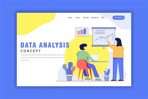 landing page template with data analysis concept 1634796 vector art at