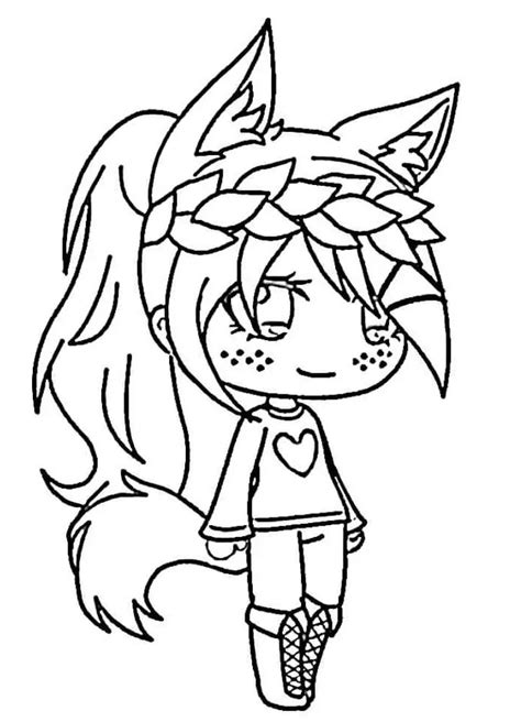 fox girl  freckled face  wearing laurel wreath coloring page