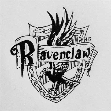 ravenclaw crest ink drawing harry potter drawings harry potter